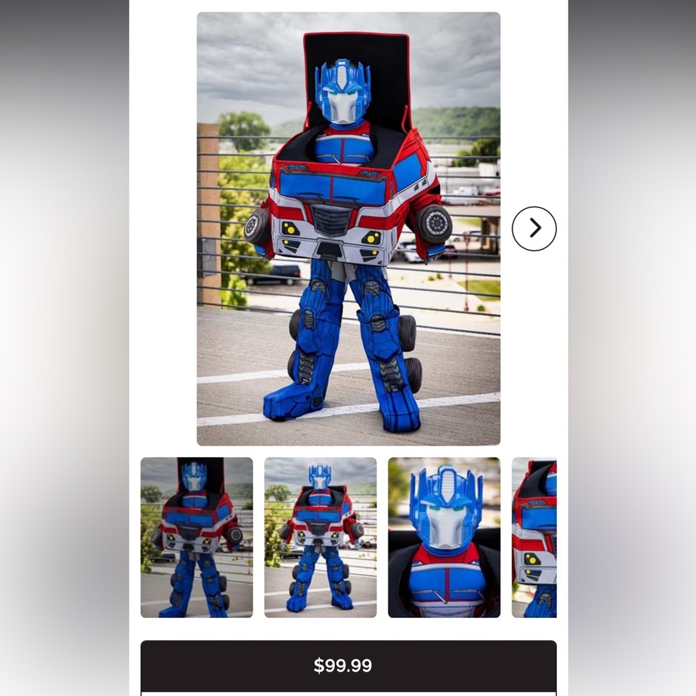 Optimus Prime Child Converting Transformers Costume